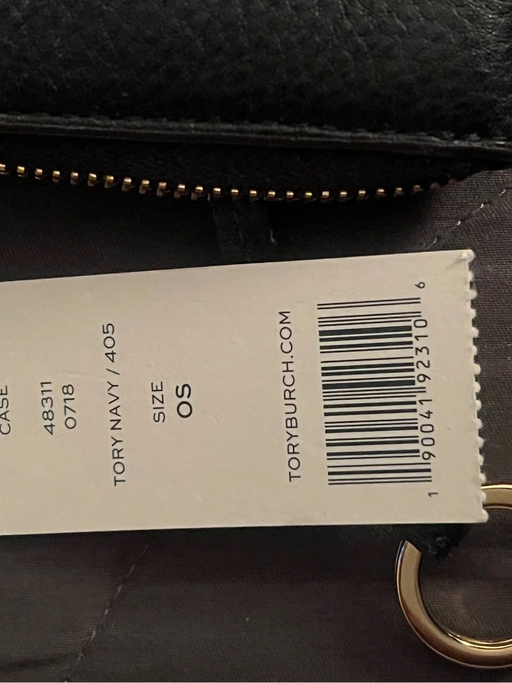 Tory Burch Bomb T-Zip Coin Case- Navy